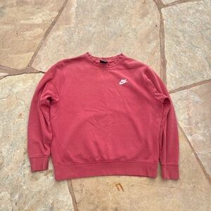 Nike Vintage Logo Distressed Faded Salmon Pink Oversized Crewneck